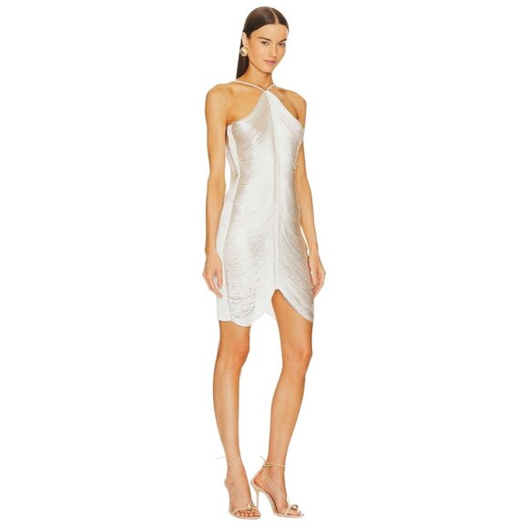 Cult Gaia Mara Dress in Off White Fringe X-Small New Womens Bridal Cocktail - Picture 3 of 17